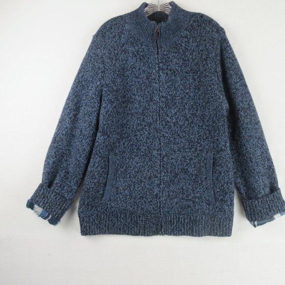 L.L. Bean Other - L.L. Bean Sweater Jacket Size M Zippered Flannel Lined